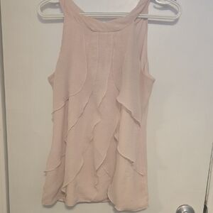 Maurices Light Pink Ruffle Tie Back Blouse